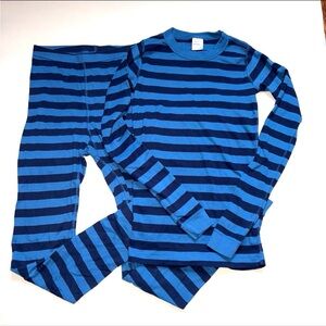 Hanna Andersson striped pajamas PJs set long johns boy girl 160 cm 14